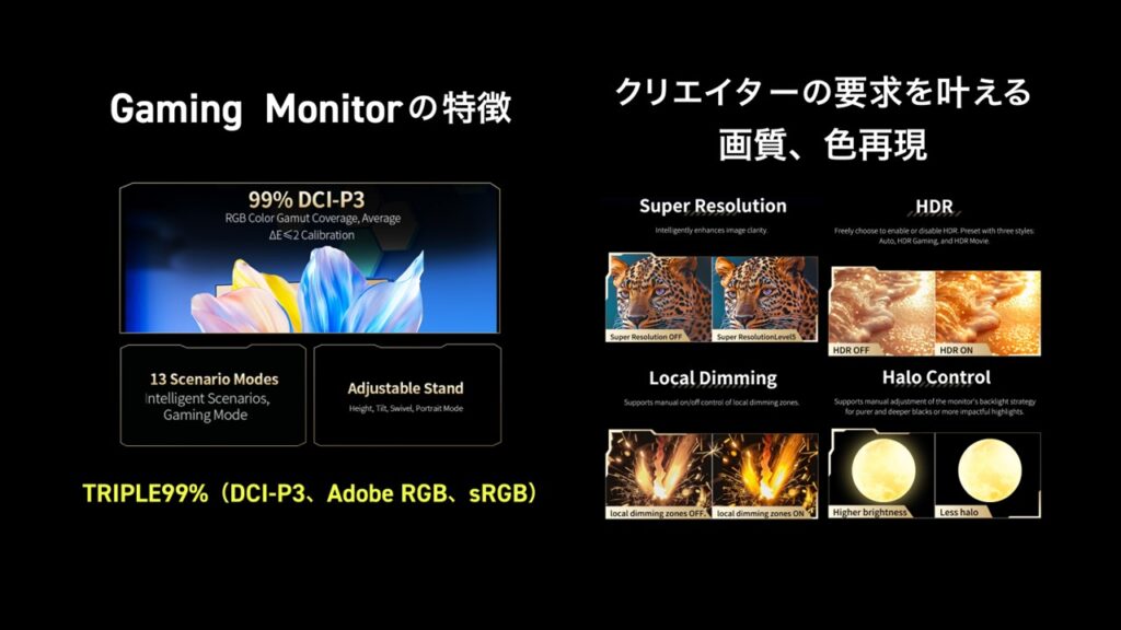 ゲーミングモニターの特徴