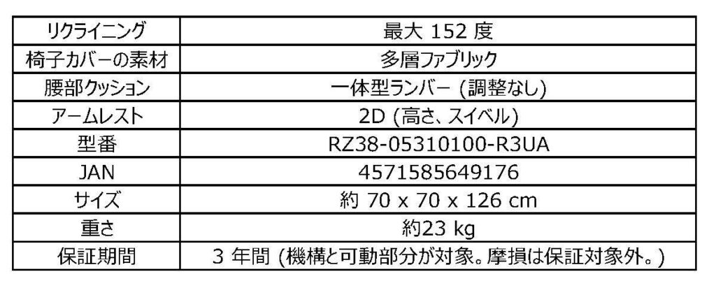 製品の仕様