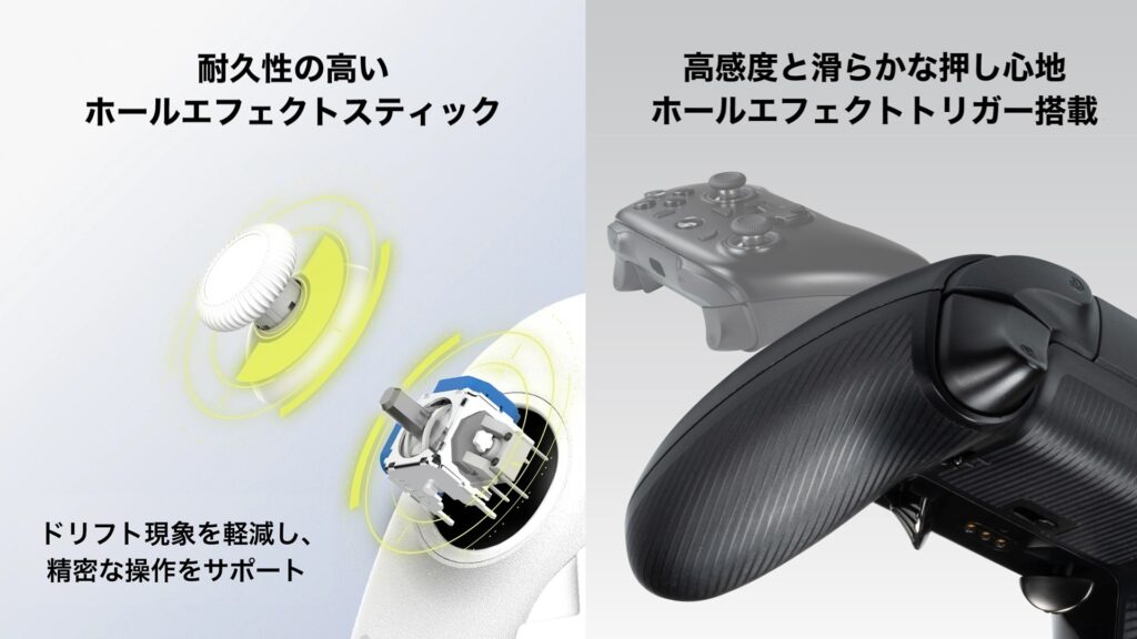 ホールエフェクト搭載 スティック＆LT/RTトリガー