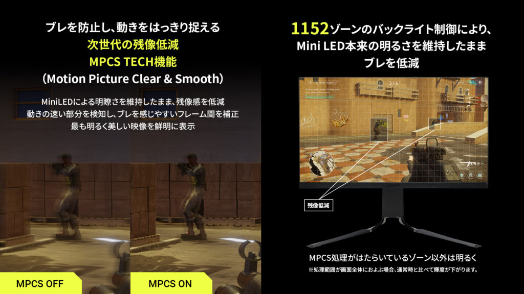 残像低減機能「MPCS THCH」