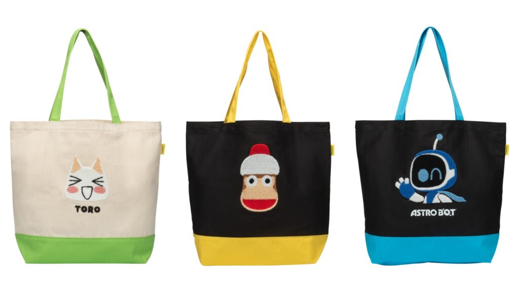 サガラ刺繍トートバッグ（どこでもいっしょ / サルゲッチュ / ASTRO BOT）（W450×H400×D145mm）各3,850円