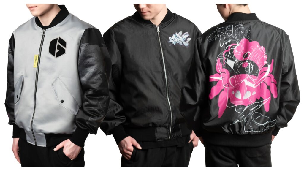 ブルゾン ジュリ 表/裏 着用イメージ （モデル 身長180cm、Lサイズ着用）